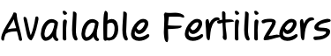 Available Fertilizers